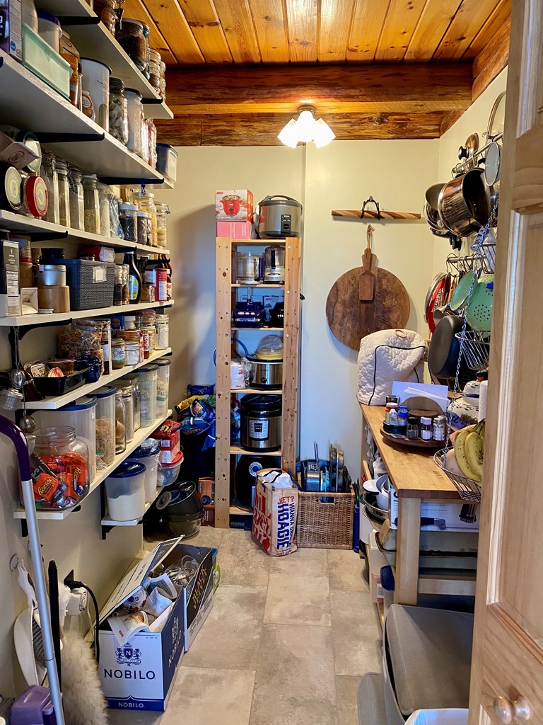 Large walk-in pantry in kitchen